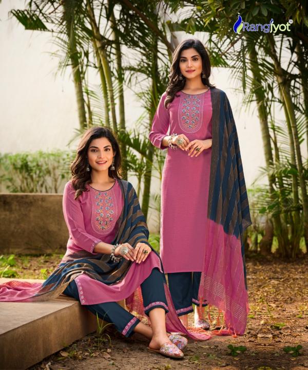 Rangjyot Veena Vol 1 Rayon Designer Excluisve Readymade Suit